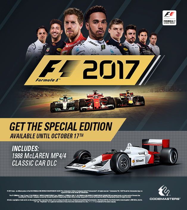 F1赛事官方游戏2017版发售 首发简体中文成标配 www.shanyuwang.com