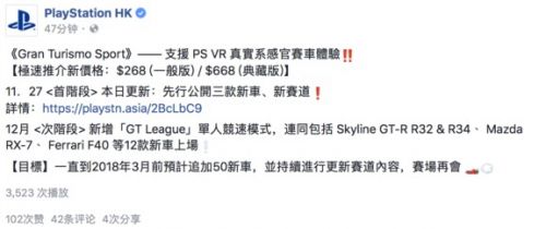GT Sports价格下调 典藏版售价668港币 www.shanyuwang.com